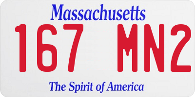 MA license plate 167MN2
