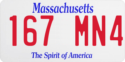 MA license plate 167MN4