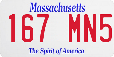 MA license plate 167MN5
