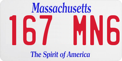 MA license plate 167MN6