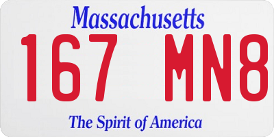 MA license plate 167MN8