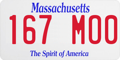 MA license plate 167MO0