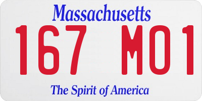 MA license plate 167MO1