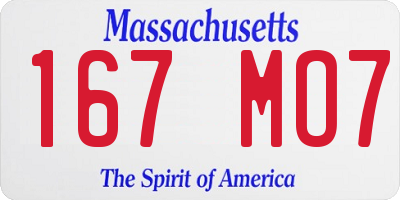 MA license plate 167MO7