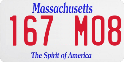MA license plate 167MO8