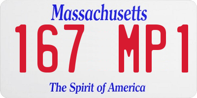 MA license plate 167MP1