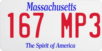 MA license plate 167MP3