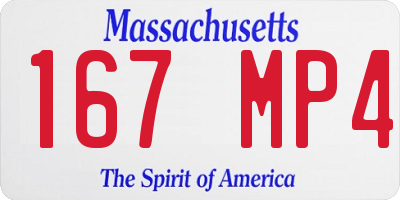 MA license plate 167MP4