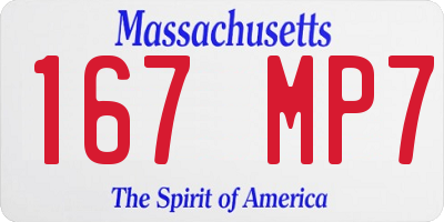 MA license plate 167MP7