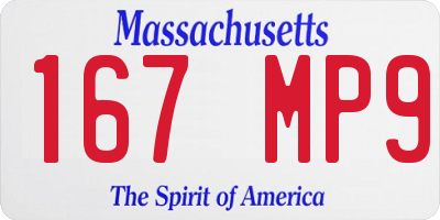 MA license plate 167MP9