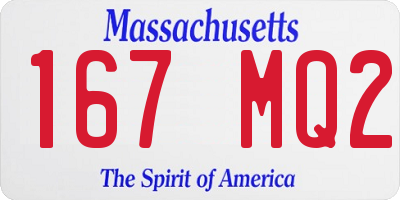 MA license plate 167MQ2