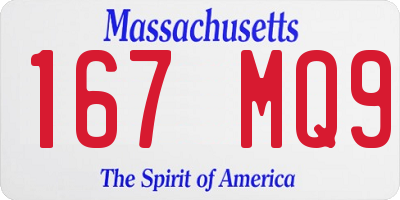 MA license plate 167MQ9
