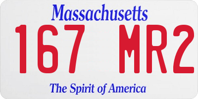 MA license plate 167MR2