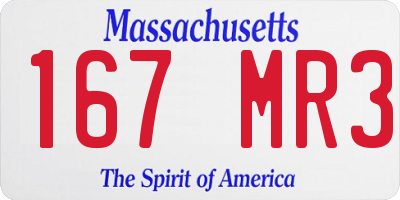 MA license plate 167MR3