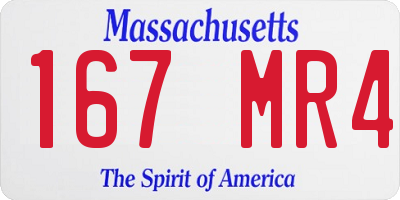 MA license plate 167MR4