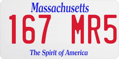 MA license plate 167MR5