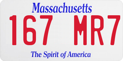 MA license plate 167MR7