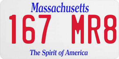 MA license plate 167MR8