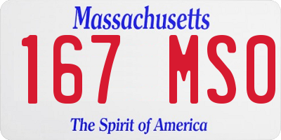 MA license plate 167MS0