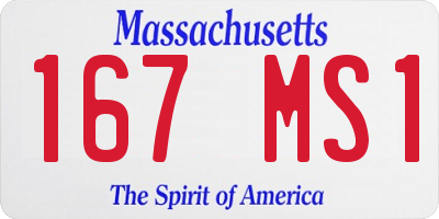 MA license plate 167MS1
