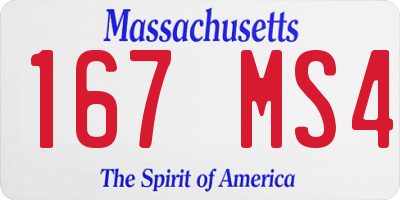MA license plate 167MS4