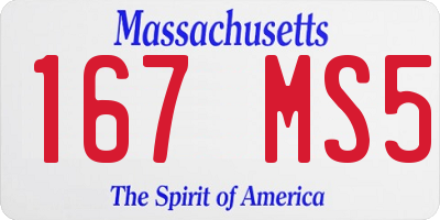 MA license plate 167MS5