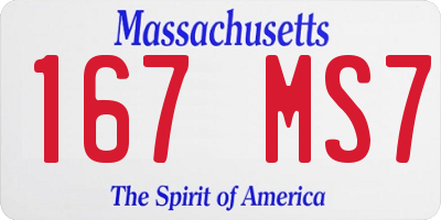 MA license plate 167MS7