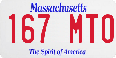 MA license plate 167MT0