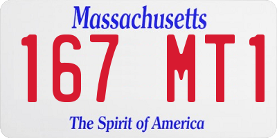 MA license plate 167MT1