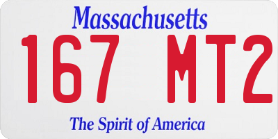 MA license plate 167MT2
