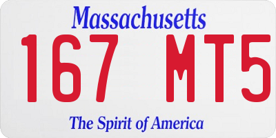 MA license plate 167MT5