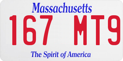 MA license plate 167MT9