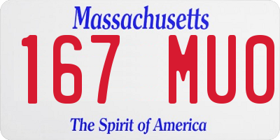 MA license plate 167MU0