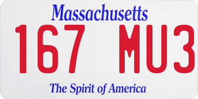 MA license plate 167MU3