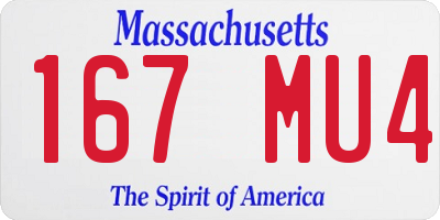 MA license plate 167MU4