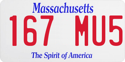 MA license plate 167MU5