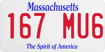 MA license plate 167MU6
