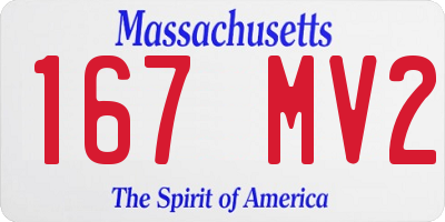 MA license plate 167MV2