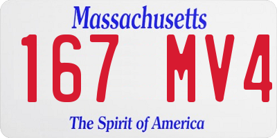 MA license plate 167MV4