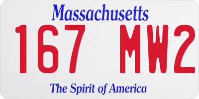MA license plate 167MW2