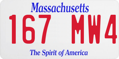 MA license plate 167MW4
