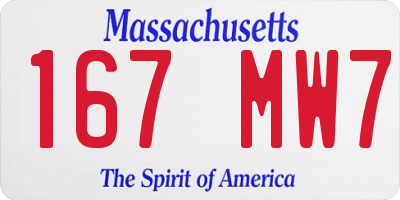 MA license plate 167MW7