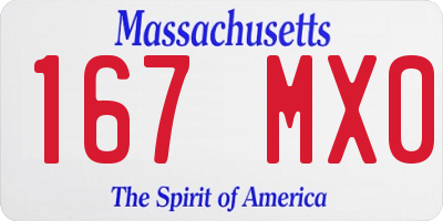 MA license plate 167MX0