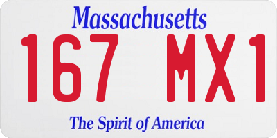 MA license plate 167MX1