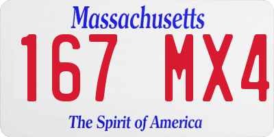 MA license plate 167MX4