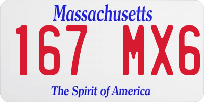 MA license plate 167MX6