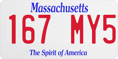 MA license plate 167MY5