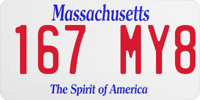 MA license plate 167MY8