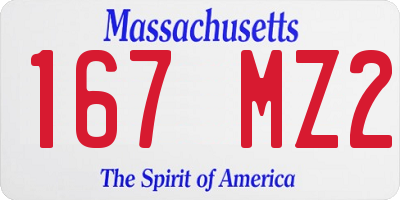 MA license plate 167MZ2