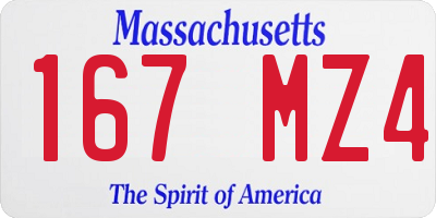 MA license plate 167MZ4